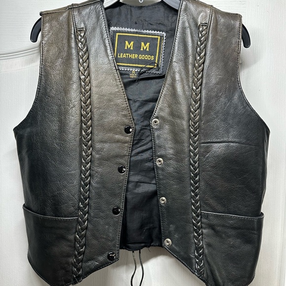 M&M'S Jackets & Blazers - M&M'S Women’s Dark Brown Leather Motorcycle Vest Medium
